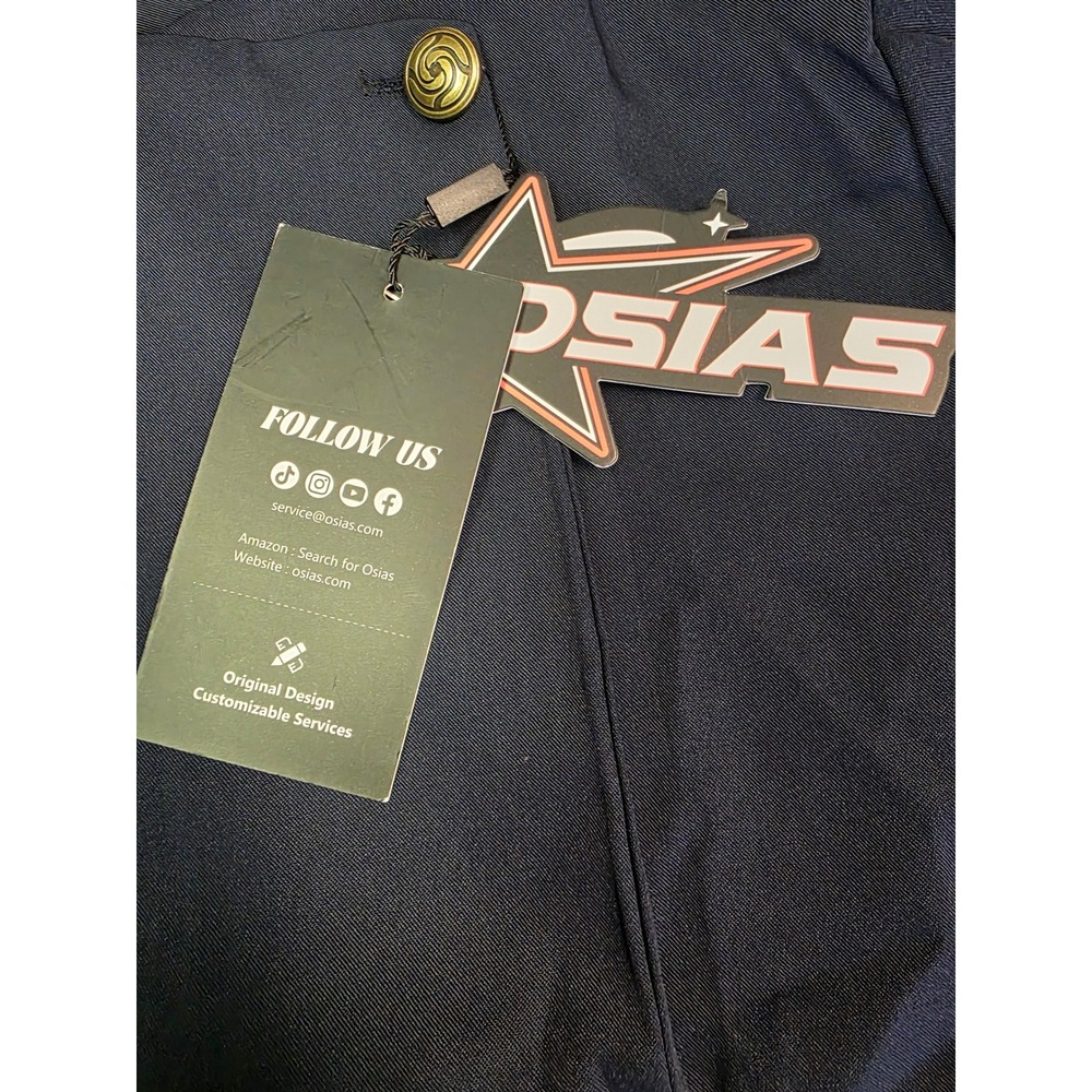 Osias Cosplay Navy Blue Anime School Uniform Jacket High Neck Gold Button Large - Picture 5 of 7
